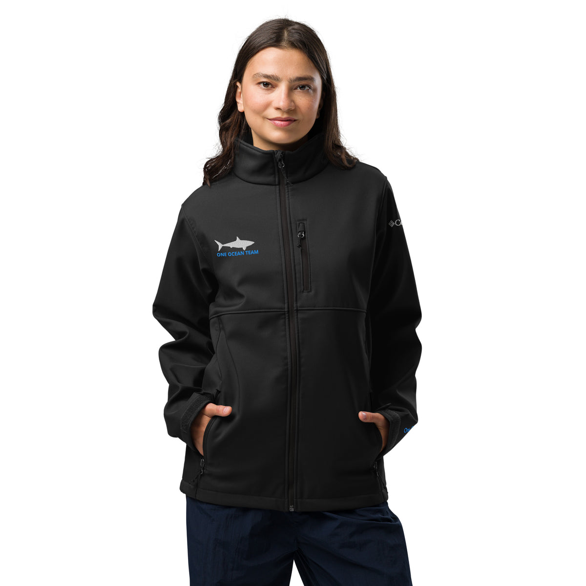 One Ocean Team embroidered Columbia soft shell jacket