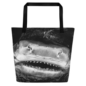 Shark Smile Large Tote Bag with Inside Pocket