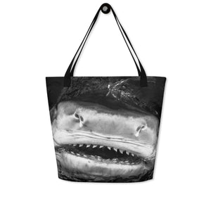 Shark Smile Large Tote Bag with Inside Pocket