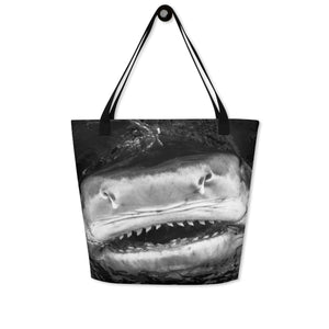 Shark Smile Large Tote Bag with Inside Pocket