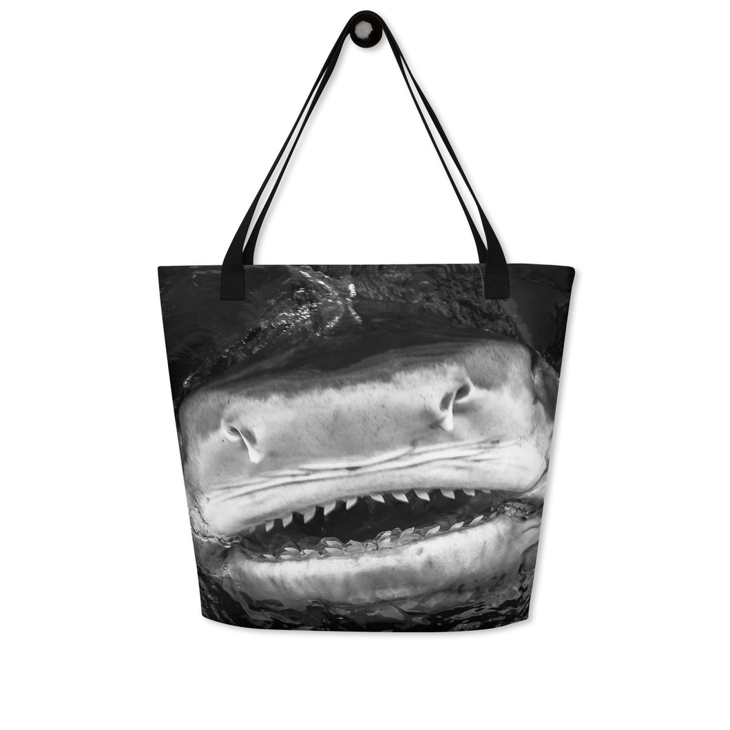 Shark Smile Large Tote Bag with Inside Pocket