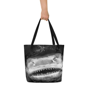 Shark Smile Large Tote Bag with Inside Pocket