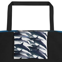 Dolphin Smile Large Tote Bag with Inside Pocket