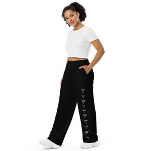 Shark Grl comfy  black wide-leg pants by designer/biologist/conservationist @FaithWFins