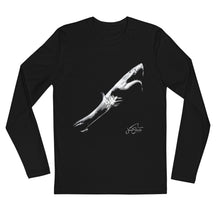 JUANSHARKS Signature One Ocean Logo Bold Next Level 3601 Premium Fitted Long Sleeve Crew