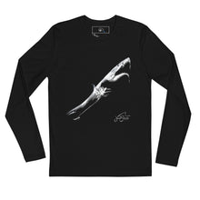 JUANSHARKS Signature One Ocean Logo Bold Next Level 3601 Premium Fitted Long Sleeve Crew