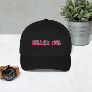 Shark Grl hat by designer/biologist/conservationist @FaithWFins