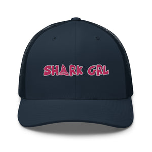 Shark Grl hat by designer/biologist/conservationist @FaithWFins