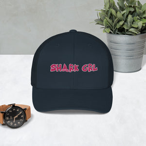 Shark Grl hat by designer/biologist/conservationist @FaithWFins