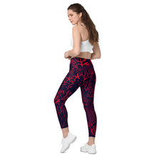 Save The Reef Red Crossover leggings with pockets