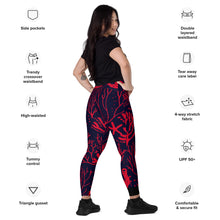 Save The Reef Red Crossover leggings with pockets