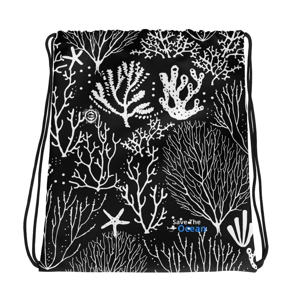 Save The Ocean, Save The Reef Drawstring bag