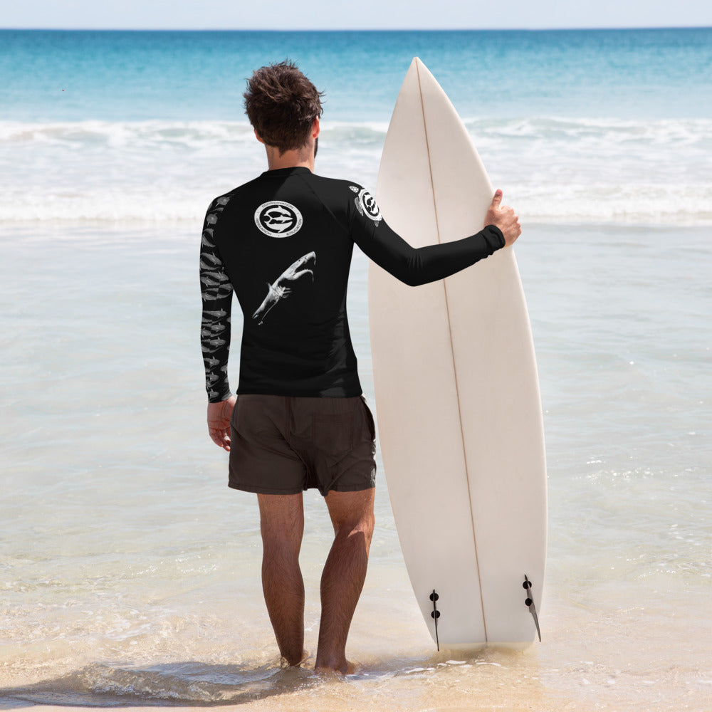 Tiger Shark and great White One Ocean Aloha Men's Rash Guard