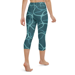Sea Inspired Yoga Capri Leggings