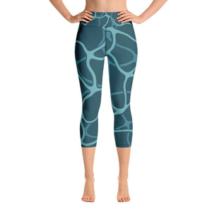 Sea Inspired Yoga Capri Leggings