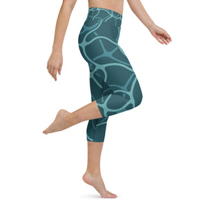 Sea Inspired Yoga Capri Leggings