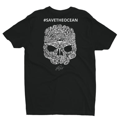 SAVE THE OCEAN #SAVETHEOCEAN Marine life skull shirt-@JuanSharks Design Short Sleeve T-shirt