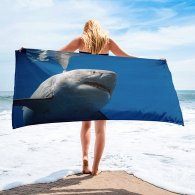Deep Blue Grandma Great White Shark Towel
