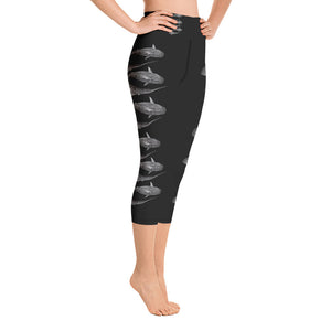 Tiger Shark Stripe Yoga Capri Leggings