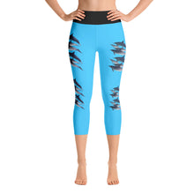 Dolphin Party Turquoise Yoga Capri Leggings