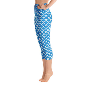 "The Mermaid Kayleigh" Capri Mermaid Scale Yoga Leggings