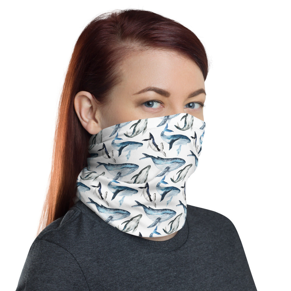 Whale whale well face cover/ Neck Gaiter (Get the matching Bikini at OneOceanBikini.Com)