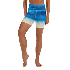 Underwater beach Paradise Yoga Shorts