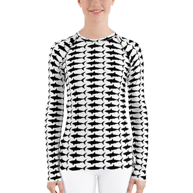 Shark Stripes Women's Rash Guard