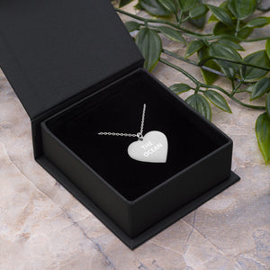 Love The Ocean Engraved Silver Heart Necklace