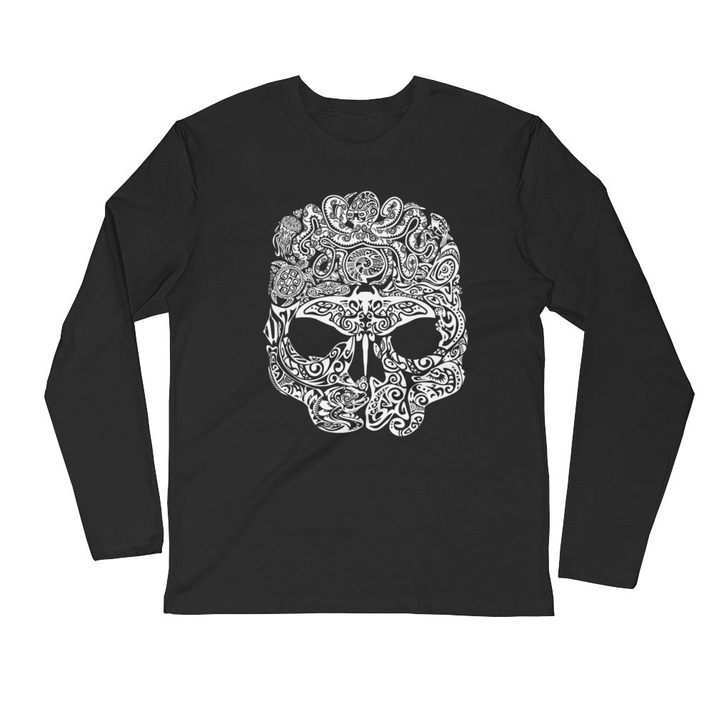 Skull Ocean JuanSharks Long Sleeve Fitted Crew
