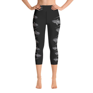 Tiger Shark Stripe Yoga Capri Leggings