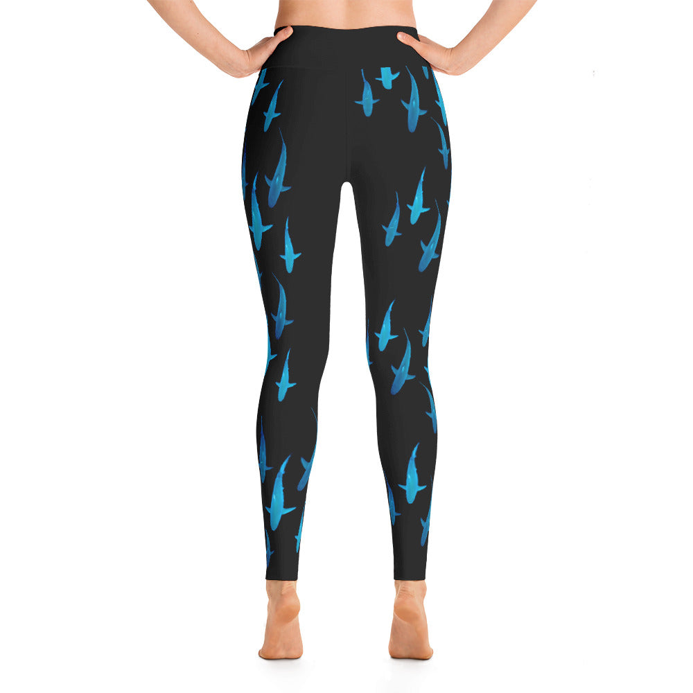 Shark Leggings Women, Marine Animal Navy Blue Printed Yoga Pants Graph –  Starcove Fashion