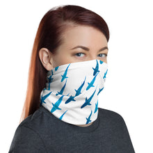 Galapagos Sharks Schooling White Face Shield Neck Gaiter