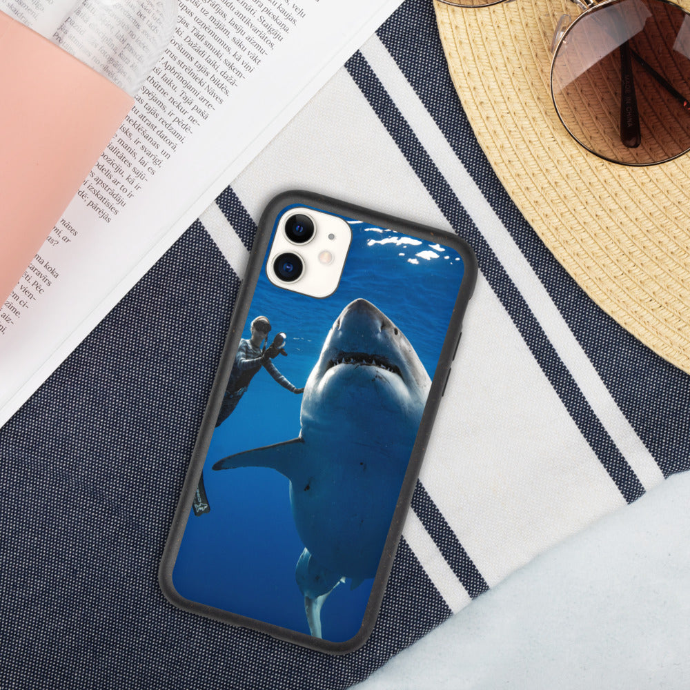 Biodegradable phone case featuring Grandma Great White and Ocean Ramsey