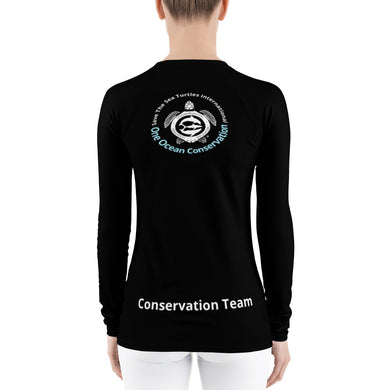 Benefit design for the conservation team, Join us! UV Women's Rash Guard Save The Sea Turtles International and One Ocean Conservation