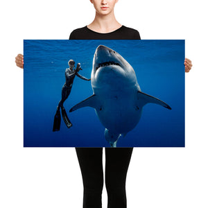 Save Sharks Deep Blue Great White Hawaii Ocean Ramsey Canvas