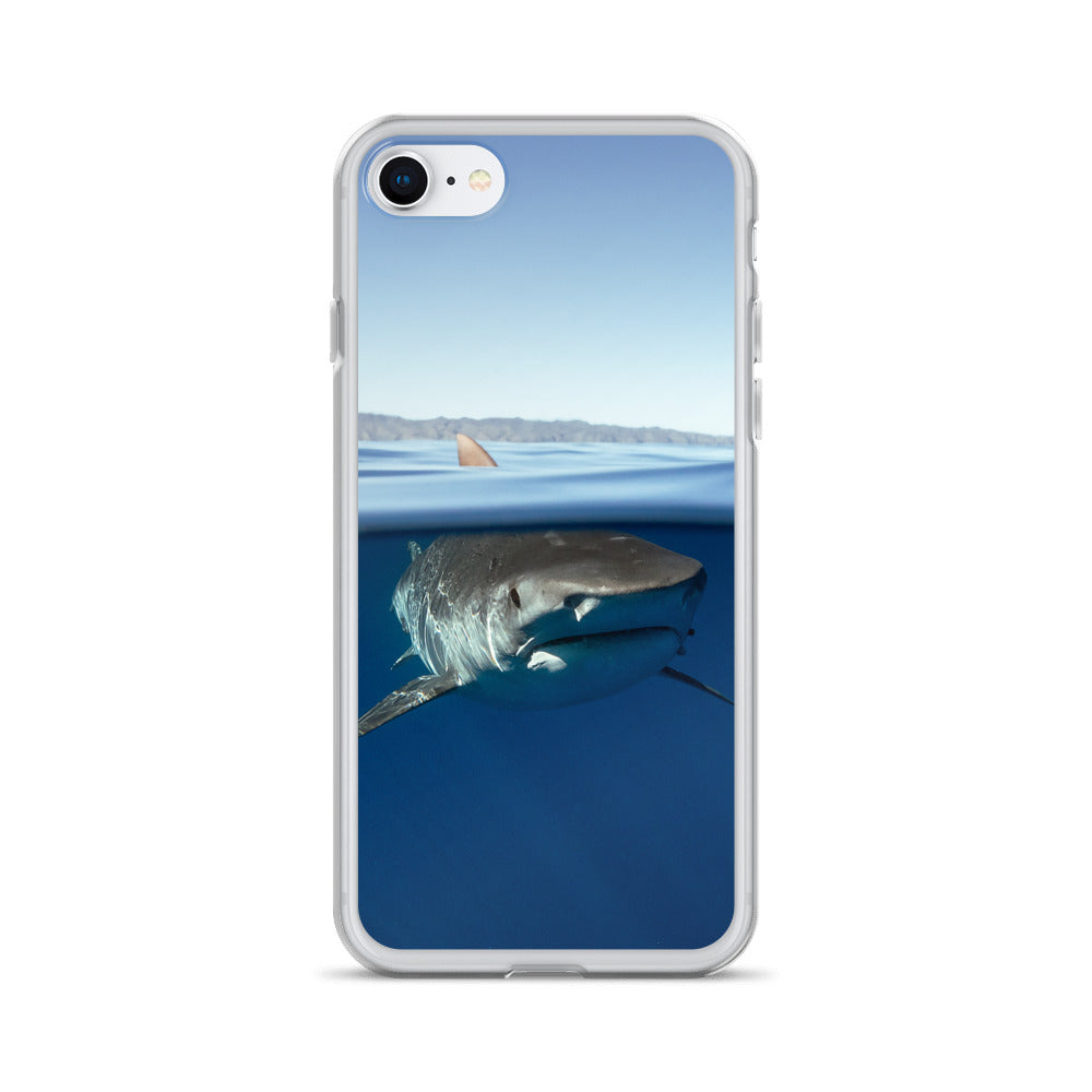 Tiger shark over under iPhone Case