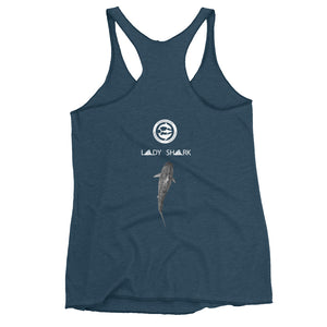 LADY SHARK! aka "The Claire Strand Design" Women's Racerback Tank