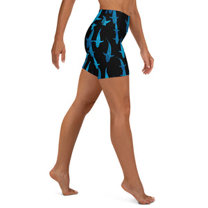 Lady Shark All Over Shorts Yoga Shorts (Check out our other lady Shark Short design for smaller shark print)