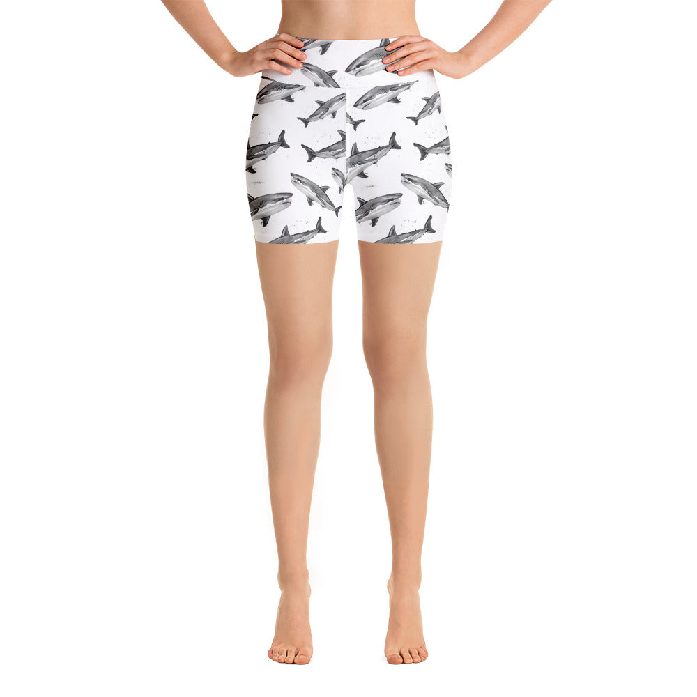 Great White Bella design Yoga Shorts