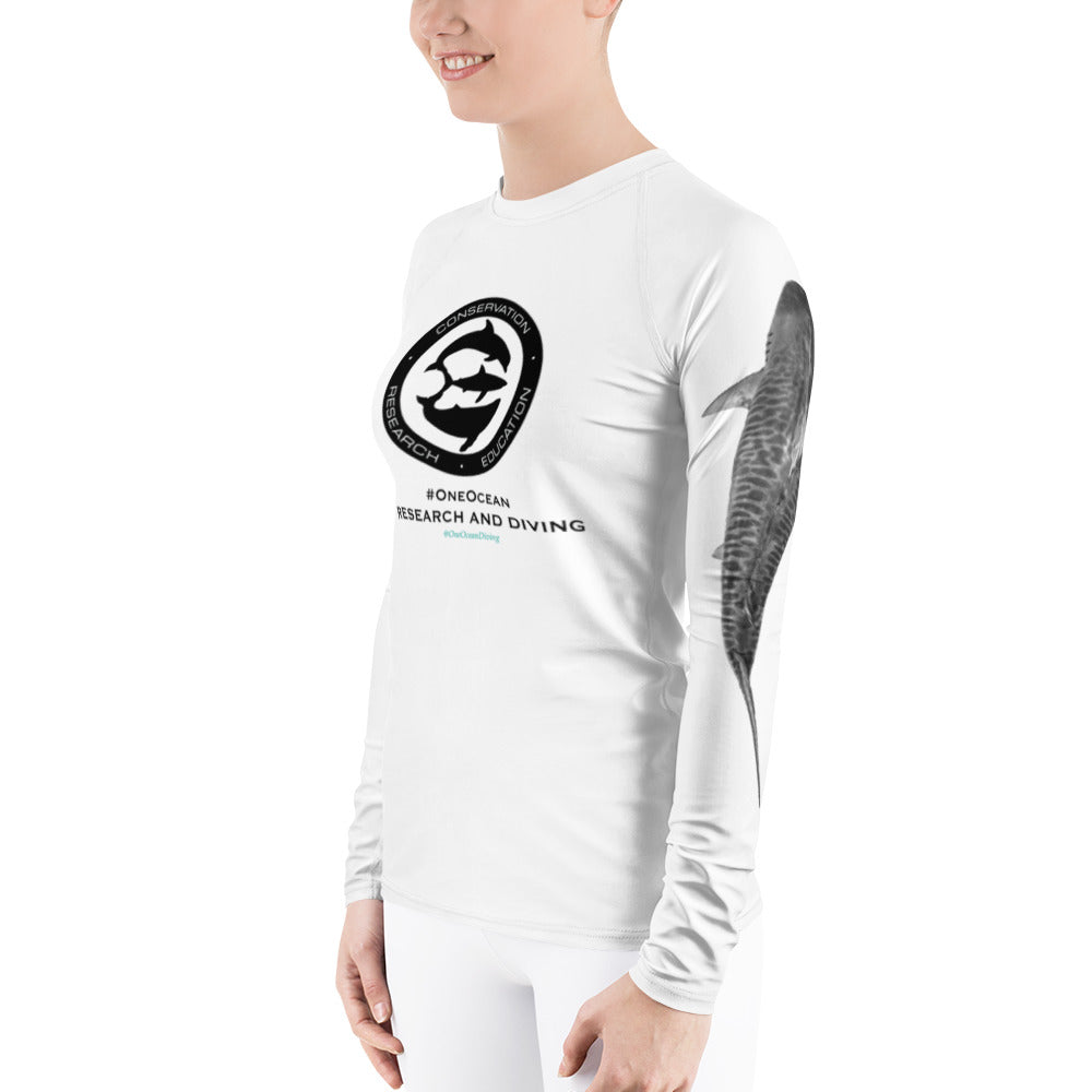 Women's Shark research team One Ocean Rash Guard – OneOceanDesigns