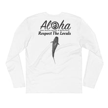 Captain Shiloh's Aloha & Respect the locals Tiger Shark Long Sleeve Fitted Crew