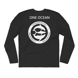 JUANSHARKS Signature One Ocean Logo Bold Next Level 3601 Premium Fitted Long Sleeve Crew