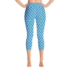 "The Mermaid Kayleigh" Capri Mermaid Scale Yoga Leggings