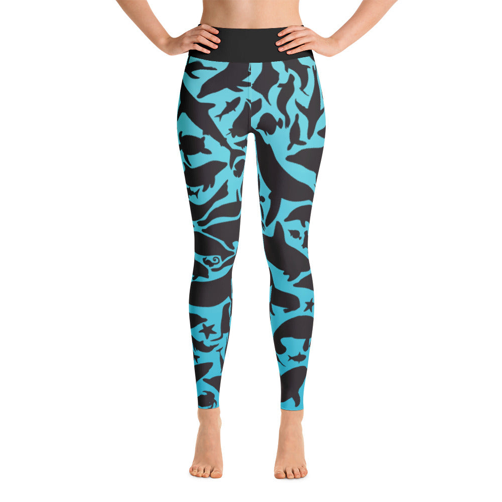 Silhouette Sea Creature Yoga Leggings