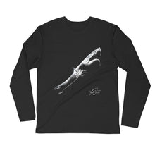 JUANSHARKS Signature One Ocean Logo Bold Next Level 3601 Premium Fitted Long Sleeve Crew