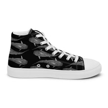 Shark sneakers, Women’s high top canvas shoes. Shark style!